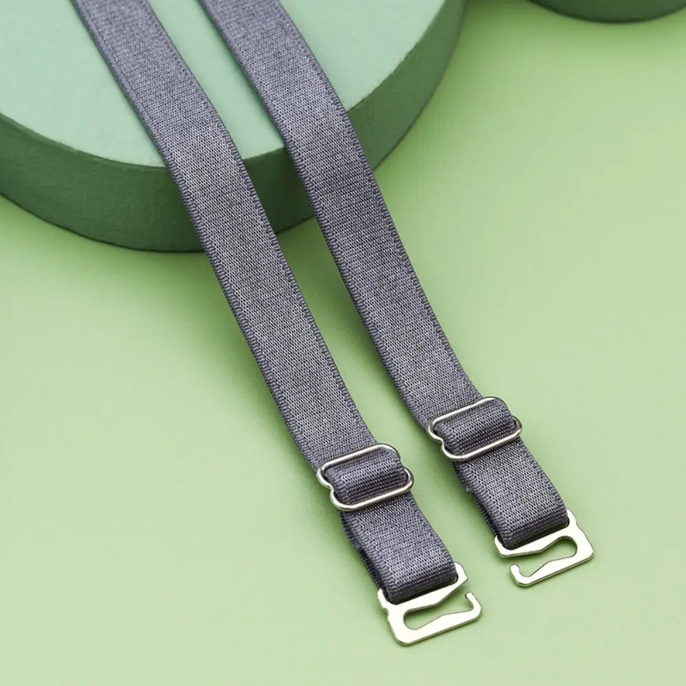 Double-Shoulder Stainless Steel Bra Straps Adjustable Solid Color Bra Shoulder Straps Bra Accessories Anti-slip Buckle Belt