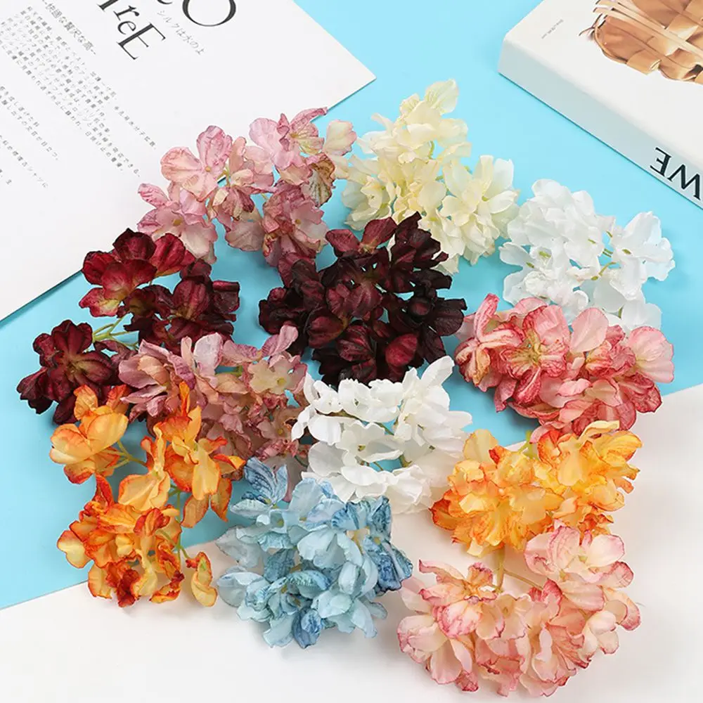 Künstliche Blume Seidenhortensie Hochzeitsbrautstrauß Kränze DIY Geschenkbox Arrangement Heimvase Tisch Gartendekoration Wanddekoration – Detail 3