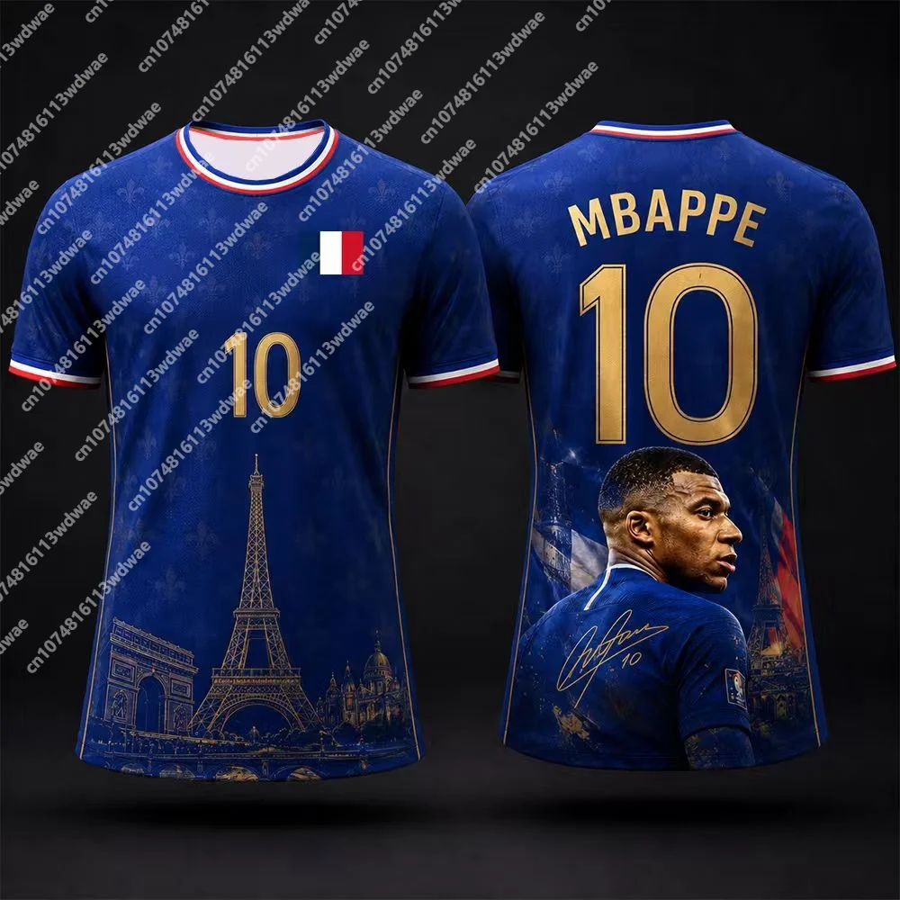 2026 France Football T-shirt Men football Quick-Drying Mbappé 10 Football Shirt Outdoor Tracksuit Kit Special Edition Kid Tee
