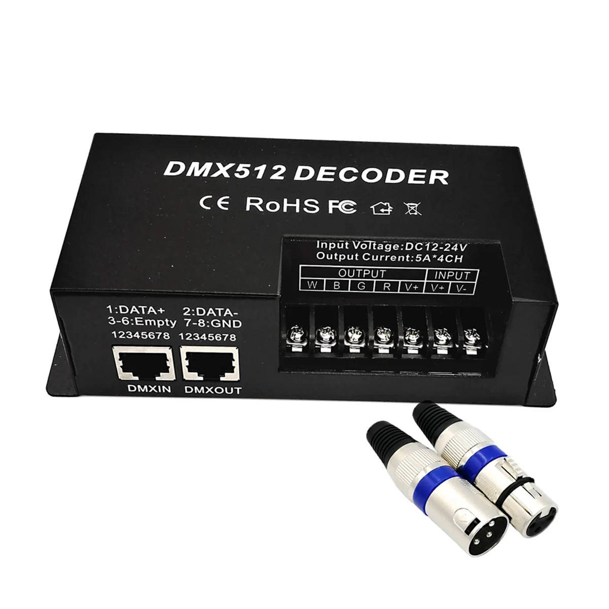 DMX 512 4 Channel Decoder Stage LED Lighting Controller PWM Dimmer Driver 30A Input DC12V-24V RGB Led Bar Dmx Decoder