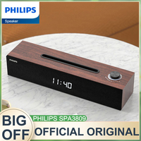 Philips SPA3809 Speaker Wireless Bluetooth 5.3 Small Portable Desktop Loudspeaker Box Subwoofer Knob Control Time Display Audio