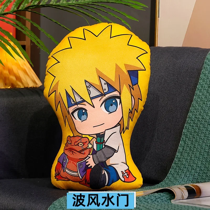 Two-dimensional Anime Naruto Peripheral Pillow Uchiha Itachi Sasuke Uzumaki Naruto Kakashi Plush Toy Double-sided Printing 45cm