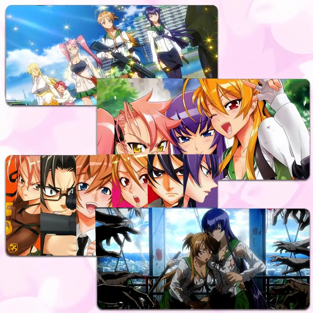 Manga Anime Highschool Of The Dead Mouse Pad Thick Lock Edge Gaming Desk Mat Large Size PC Mouse Pad Home decor