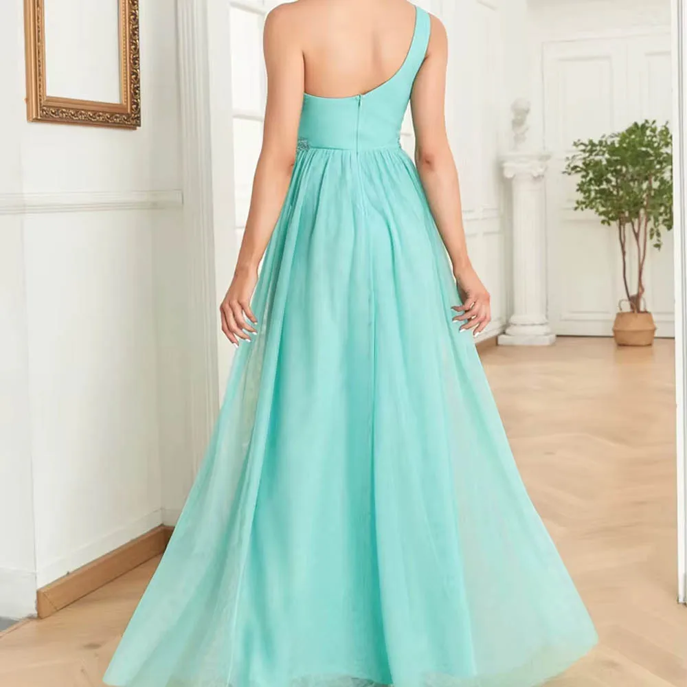 Customized Luxury Slanted Mother of Bride Dresses Tulle Maxi Waist-cinching Mermaid Night Elegant Cocktail Wedding Party Dresses
