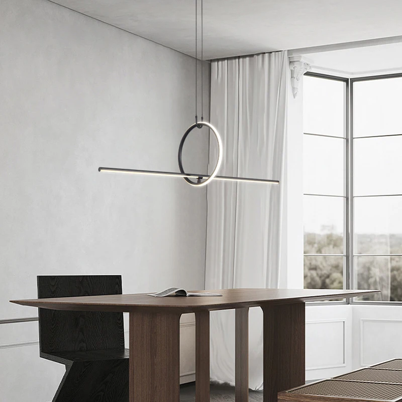 Post Modern Long Pendant Light Geometric Replica Lamp for Living Dining Room Home Decor Indoor Minimalist Hanging Lamp