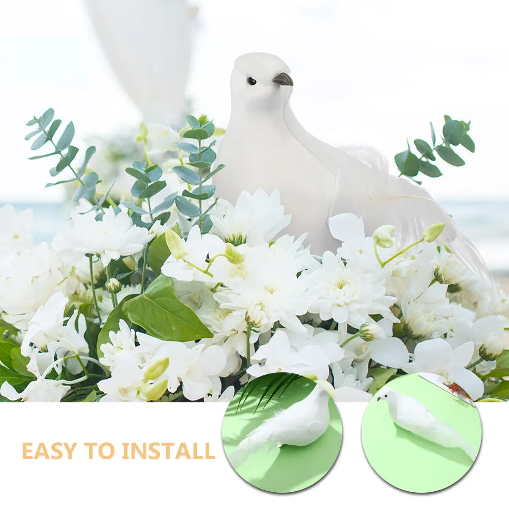 

Artificial Pigeon Ornaments Realistic Decorative Birds with Clip for Garden Home PartyWedding Photo Props Easy Install Tree