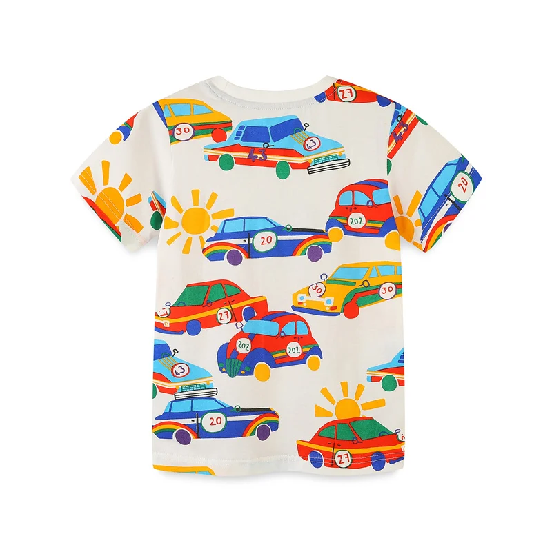 Jumping Meters Children\'s Tees With Cartoon Cars Print Summer Boys Girls T Shirts Hot Selling Toddler Kids Tops Costume Shirts