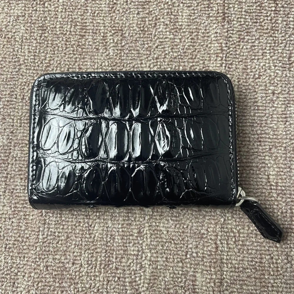 2026 New Designer Real Crocodile Bone Leather Men's Card Bag Authentic Crocodile Leather Women's Coin Purse Card Cover