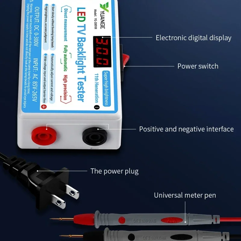 YG-300YO/YM LED TV Backlight Tester, LED Strip & Lamp Bead Test Meter with Voltage & Current Detection