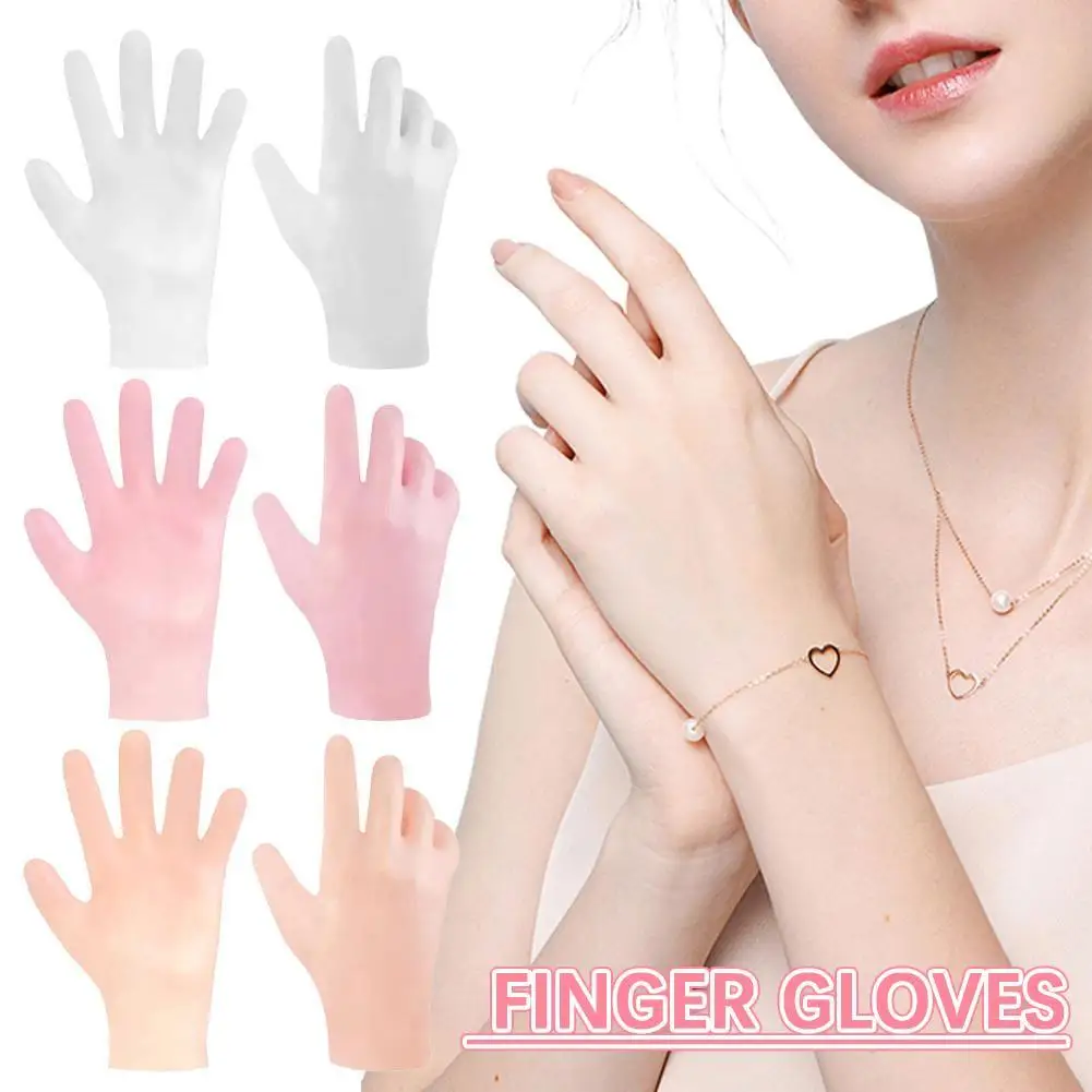 1 Pair Silicone Exfoliating Gloves Anti Slip Hand Spa Mask Pedicure Socks & Moisturizing Gloves For Hand Care C9R8