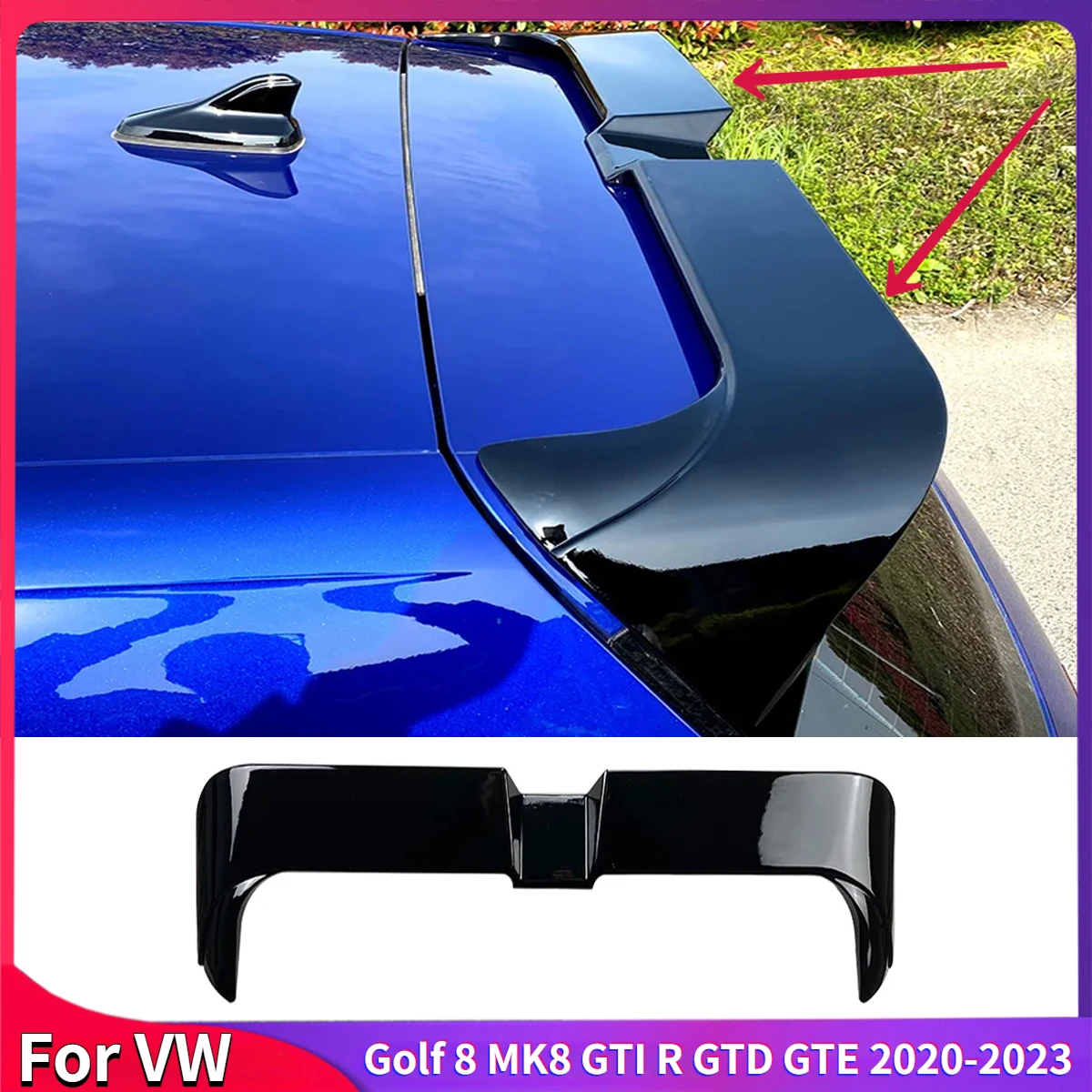 For VW Golf 8 MK8 GTI R GTD GTE Oettinger Style 2020-2023 Car Tail Wings Fixed Wind Spoiler Rear Wing Body Kit Auto Parts Tuning