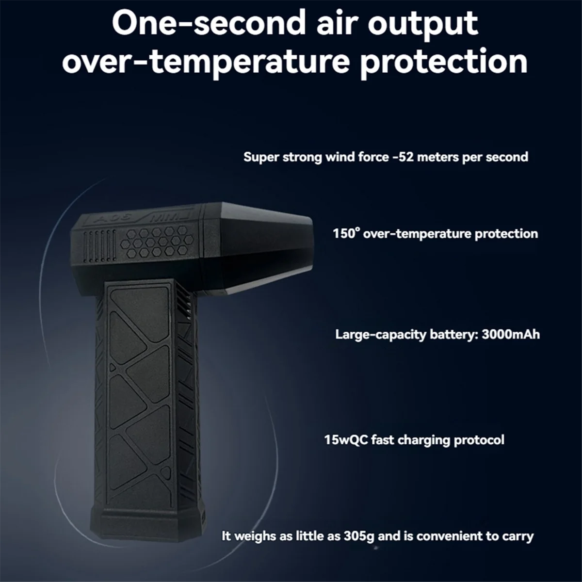 مروحة 130000 دورة في الدقيقة منفضة هواء مضغوطة مروحة قناة عالية السرعة منفاخ هواء قوي لإزالة الثلوج وغسيل السيارات