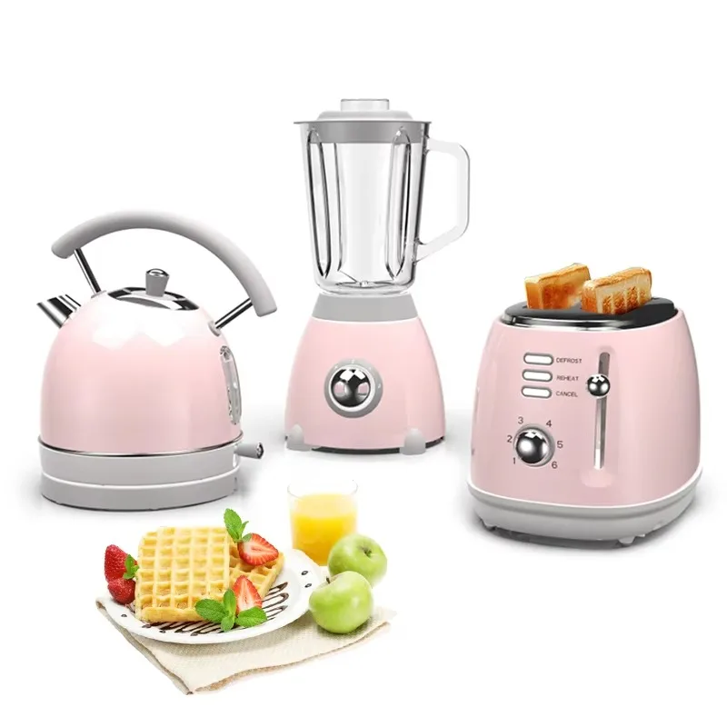 

Home Appliances Breakfast Set 1.8 Liter Electric 1.5 Liter Glass Jar Beauty Blender 2 Pieces Smart Electric Toaster