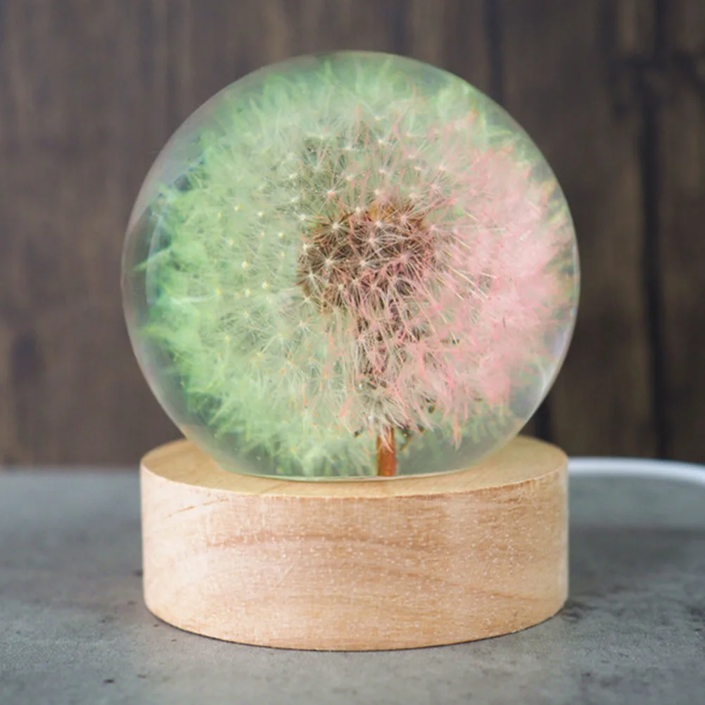 

1 set Crystal Ball Night Light Mold Diy Led Lamp Bulb Wooden Base For Home Decor Kids Room Party Wedding Handmade Lights Jewelry