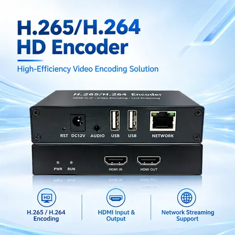 H.265 HdmI Encoder 1080P, HDmi to IP Streamer RTMP RTSP HLS ONVIF, Gigabit Network for IPTV Live Broadcast