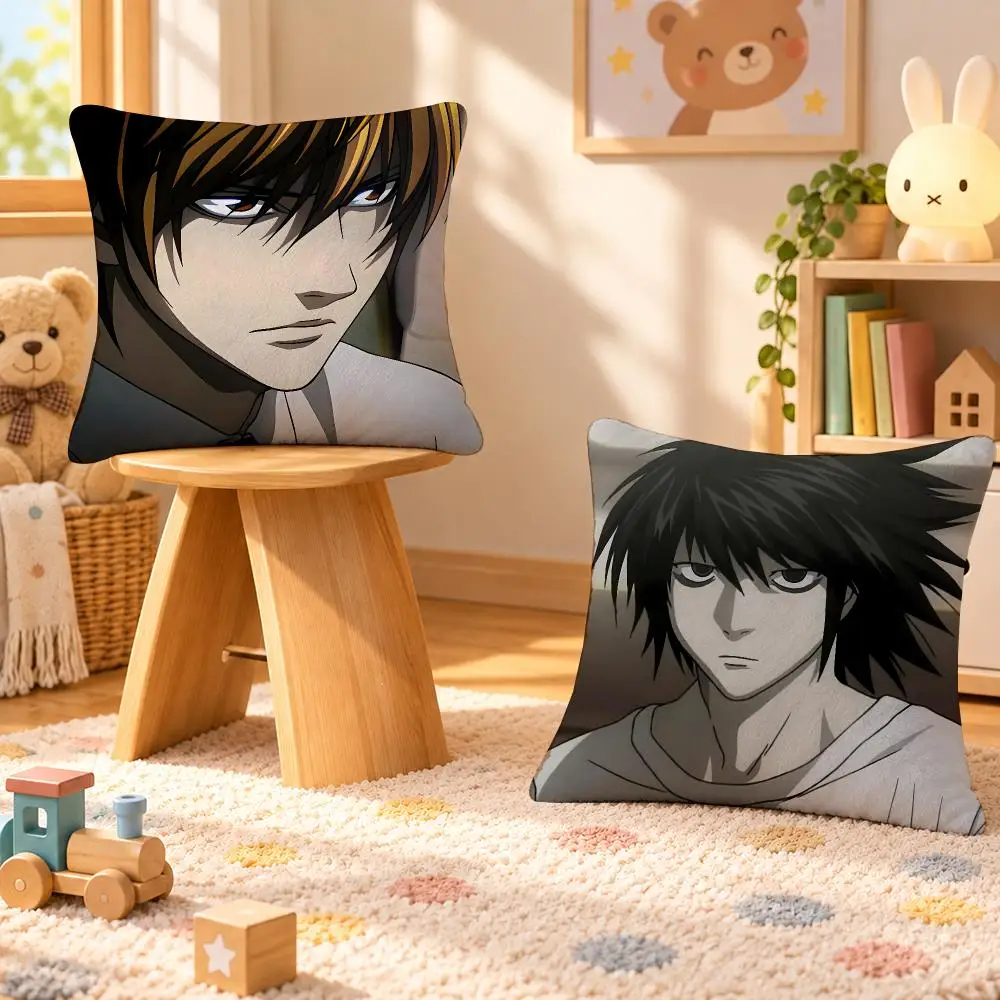 Anime Death Note Dark Manga Cushion Cover Personalized Soft Plush Pillow Living Room Home Sofa Bedroom Office Car Cushion