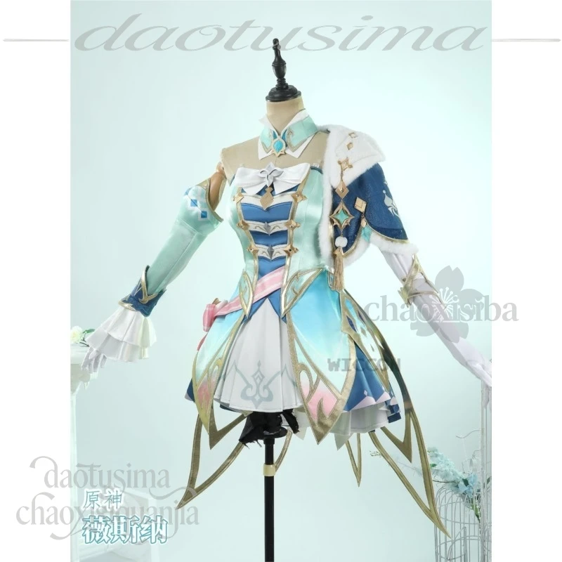 Genshin Impact Vesna Strivozha Costume Kawaii Fairy Y2K Dress Sweet Lolita Wigs Halloween Christmas Cosplay - view 4
