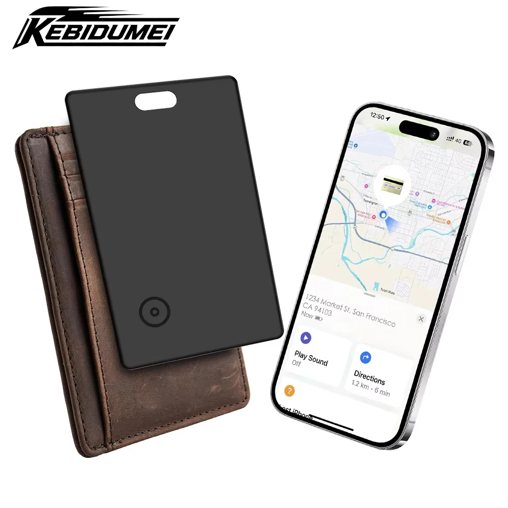 KEBIDUMEI Waterproof GPS Locator Works with Google Find My App Bluetooth Tracking Location Wallet Tracker Anti-loss Card Device