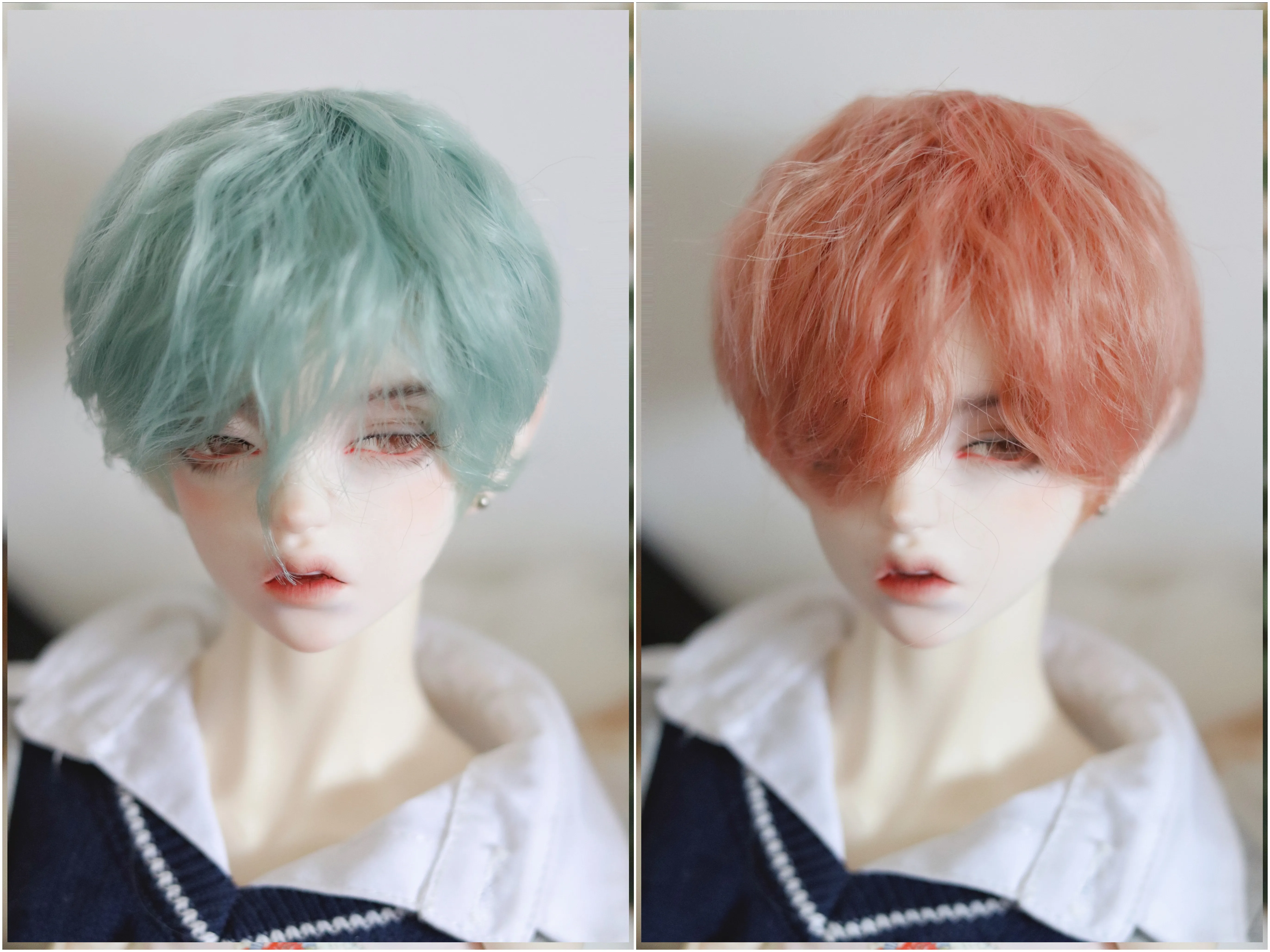 BJD doll wig is suitable for 1/3 1/4 1/6 9-10 size fashion new style versatile smoky micro curly men's high temperature silk wig