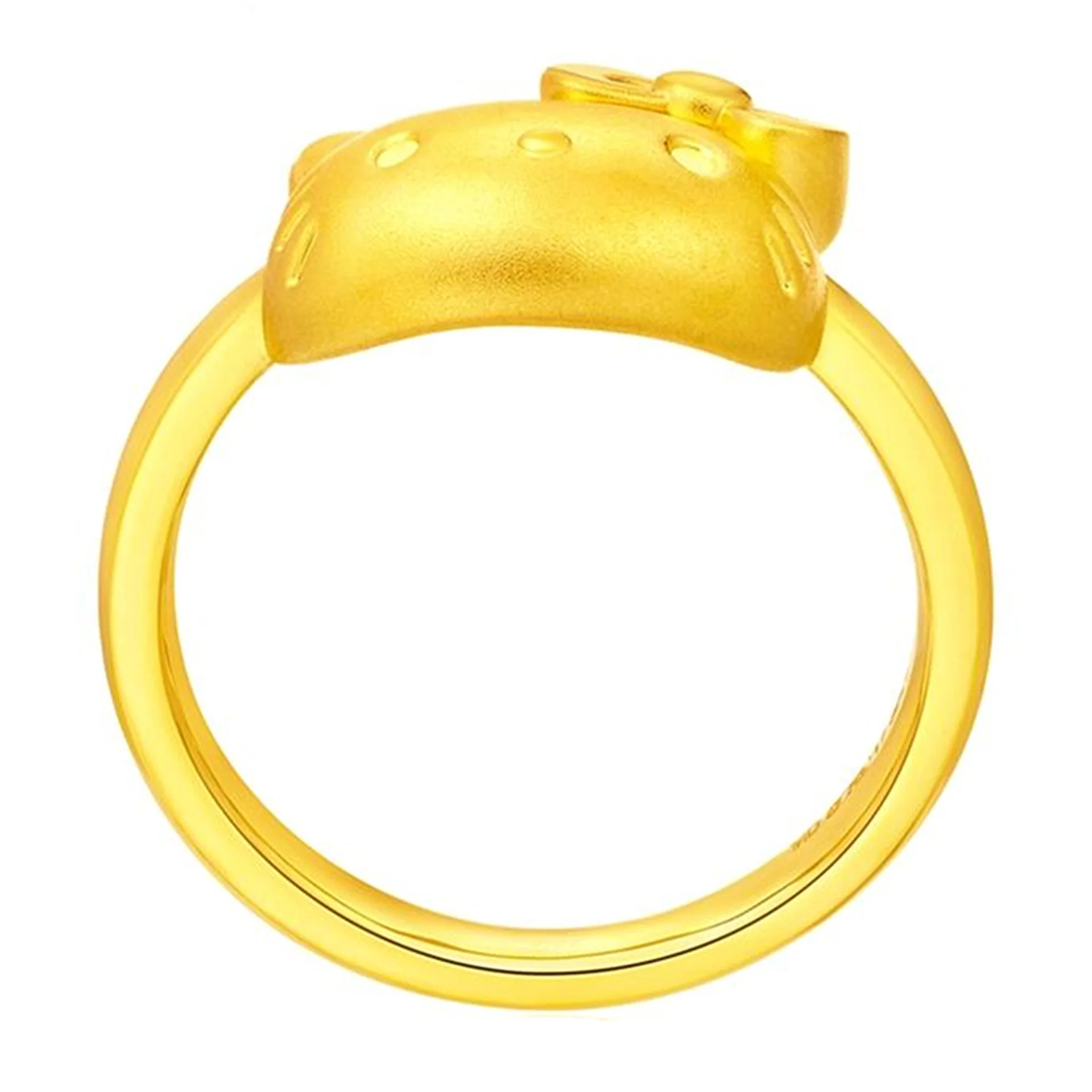 24K Gold Ring Kitty Cat Cartoon Characters Cartoon Cute Jewelry Can Be Opened To Adjust The Bosom Friend Couple Birthday Gift