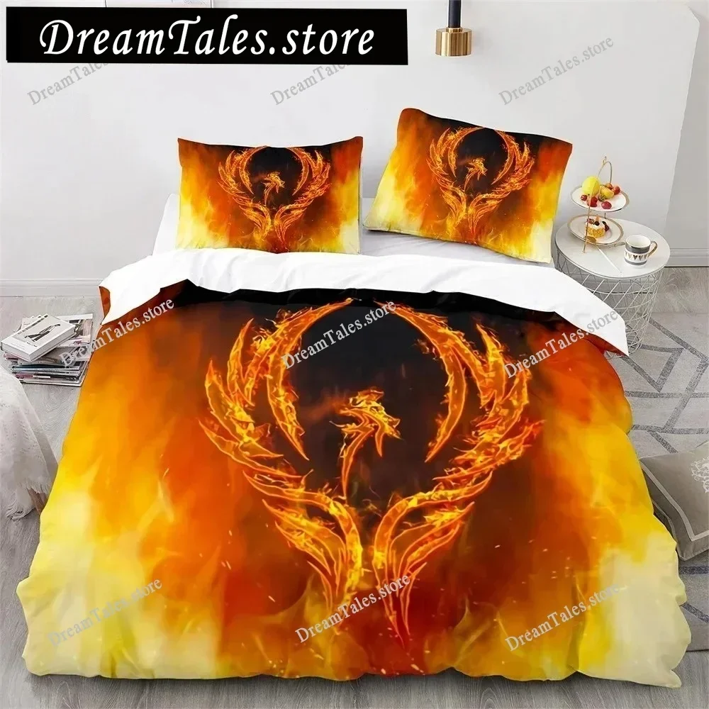 

Phoenix Nirvana Duvet Cover Set Soft Fire Patterned Bedding Sets for Children Adults Teens Polyester Comforter Cover King Size74