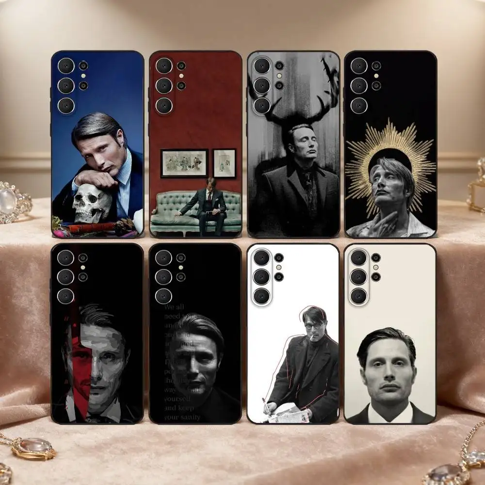 

M-Mads M-Mikkelsen H-Hannibal Phone Case For Samsung S26,S25,S24,S21,S22,S23,S30,Ultra,S20,FE,Lite,10,9,Black Cover