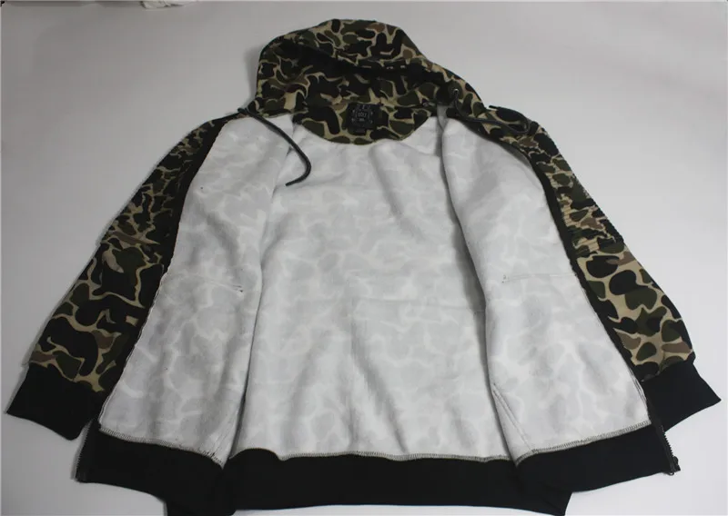 

Men's plus Size Camouflage Jaet Fce Lined Outdoor Hooded Sweatirt Casual Long Sve Cotton Clothes for Autumn Winter