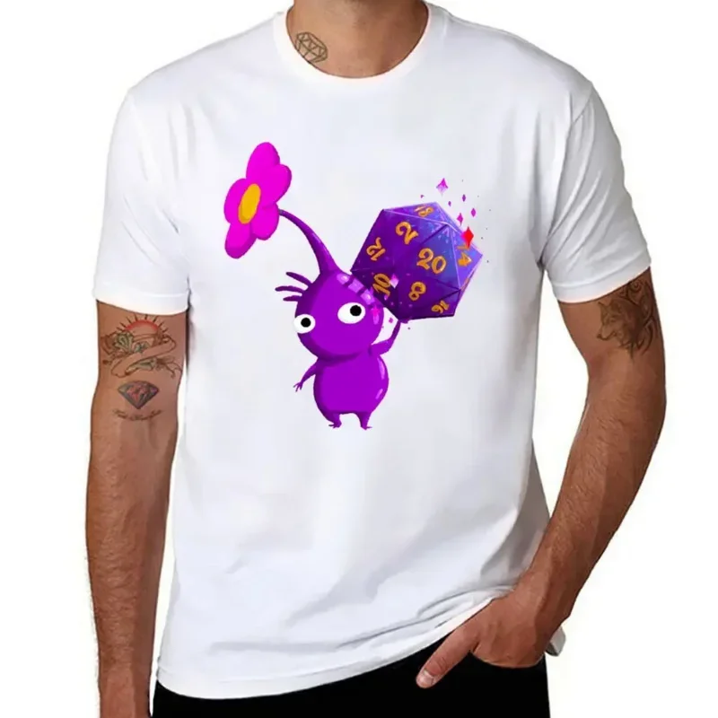 Purple Pikmin D20 for Sale T-shirt Fresh Sports  Humor Graphic Tees Classic Fitness Eur Size