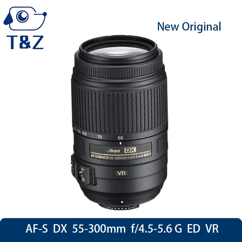 

98% новый оригинальный объектив AF-S 55-300 мм F4.5-5.6G ED VR для Nikon D3300 D5300 D3400 D7500 SLR 55 300 мм телеобъектив с автофокусом и зумом