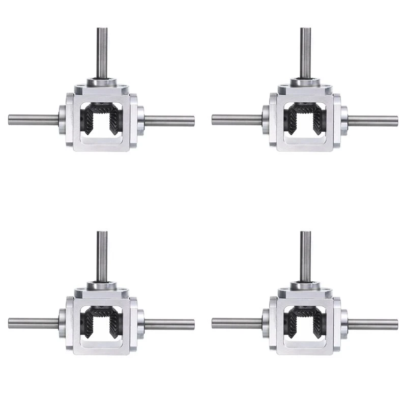 T21C 4X Gear-Box 90 Degree Right Angle Bevel-Gearbox 1:1 Reversing Double Output Shaft 1 Module 20 Teeth Bevel Gear