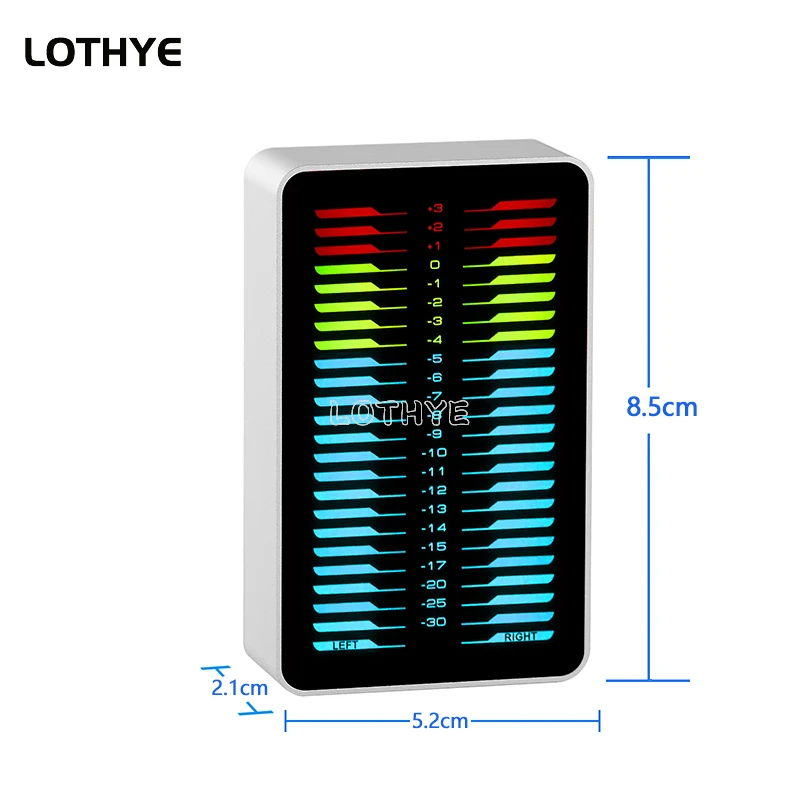 

Mini Stereo Music Spectrum Car Audio Rhythm RGB Dual Channel LED Light Home Level Indicator AGC /DB Mode Aluminum Alloy Shell