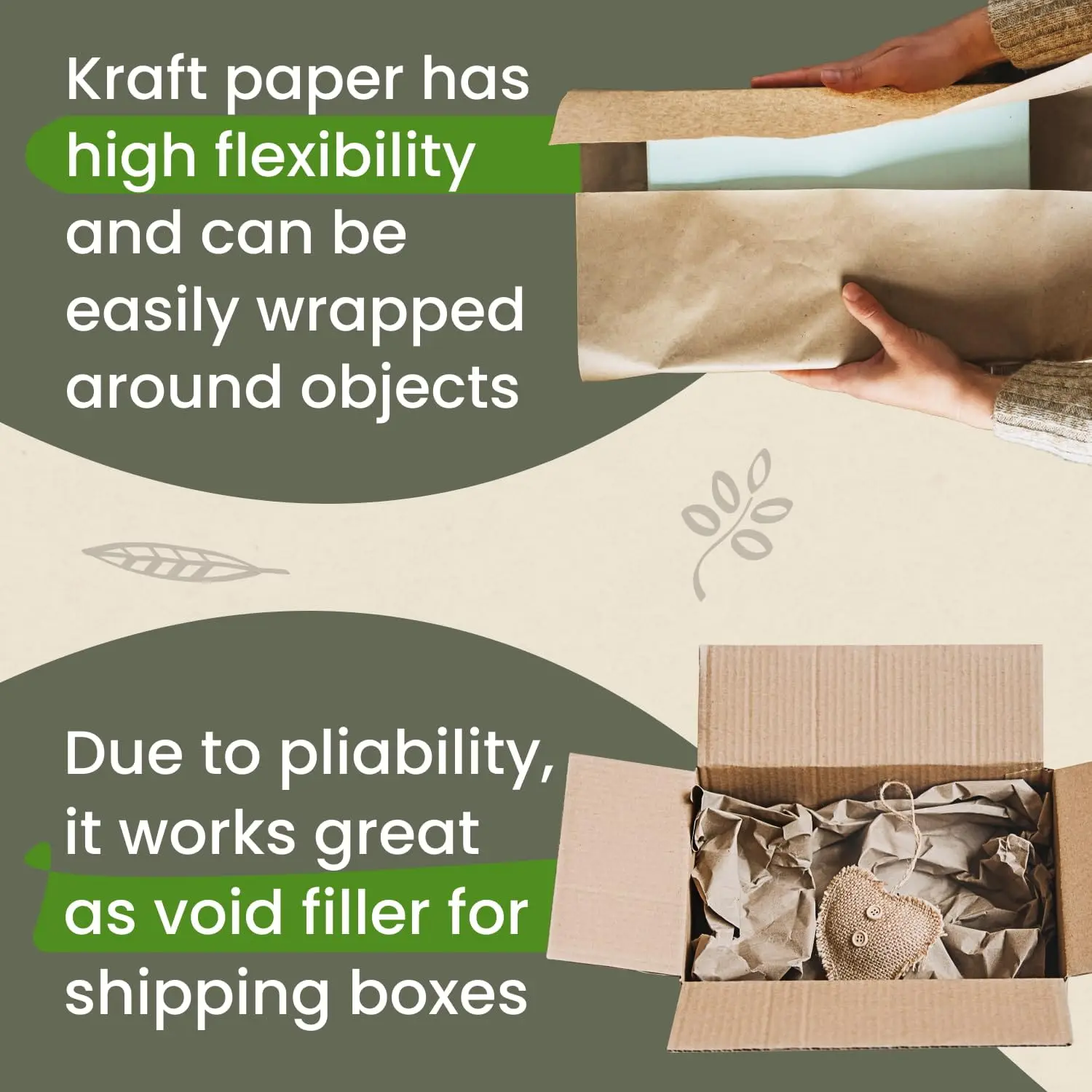 50cm Brown Kraft paper eco-friendly packaging paper, Collision avoidance Gift bouquet transport package Etc