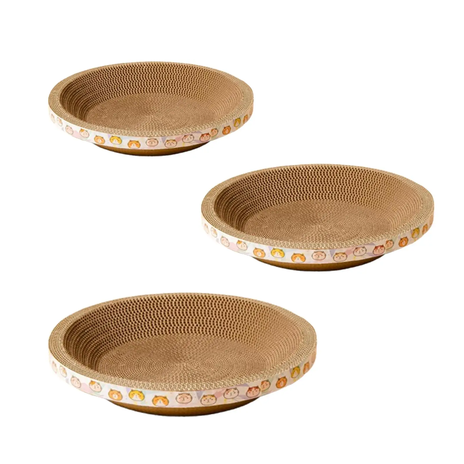 Round Cardboard Cat Scratcher Bed Round Scratching Board for Grinding Claw