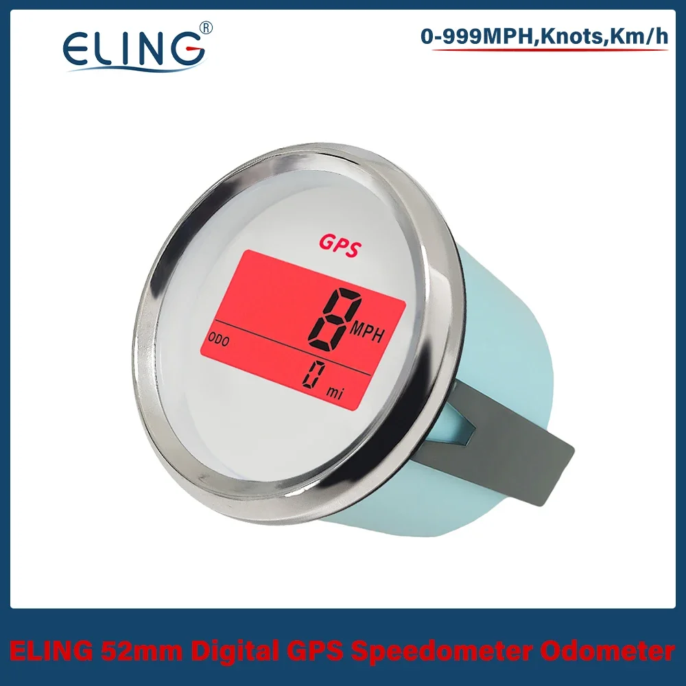 ELING Universal Warranted 52mm Digital GPS Speedometer Gauge for Car Motorcycle Boat Yacht with Red Backlight 12V 24V