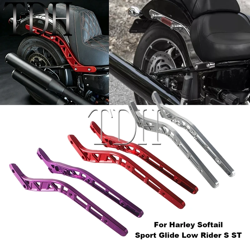 Cut‑out Rear Fender Strut Bracket CNC Aluminum For Harley Softail Sport Glide FLSB 2018-23 Low Rider FXLR 18-20 ST FXLRST 22-26