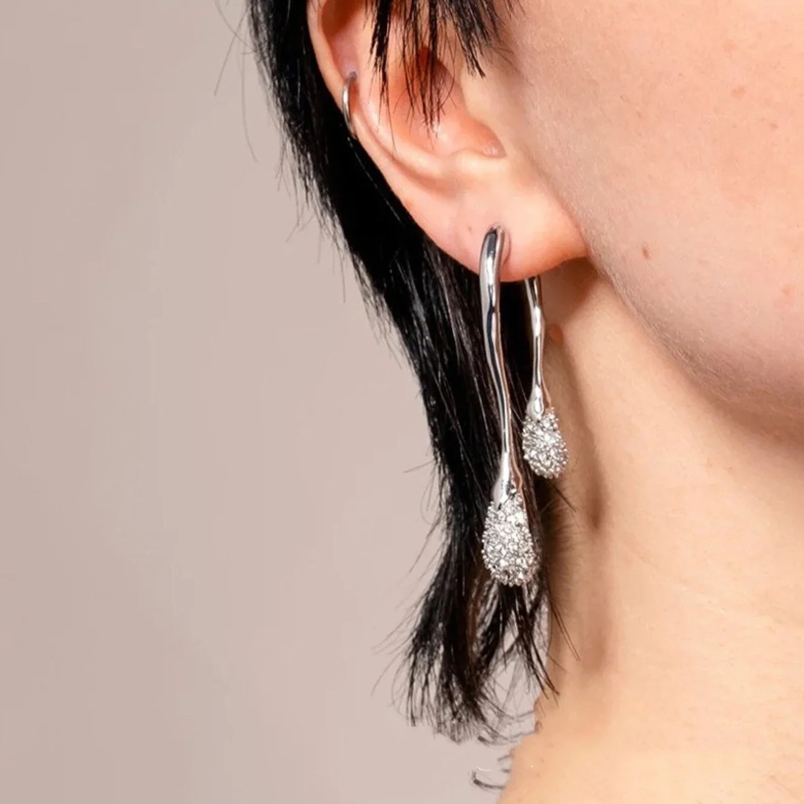 

Модные длинные серьги с каплями воды и кристаллами циркона, золотые, серебряные, женские ювелирные изделия высшего качества в Европе