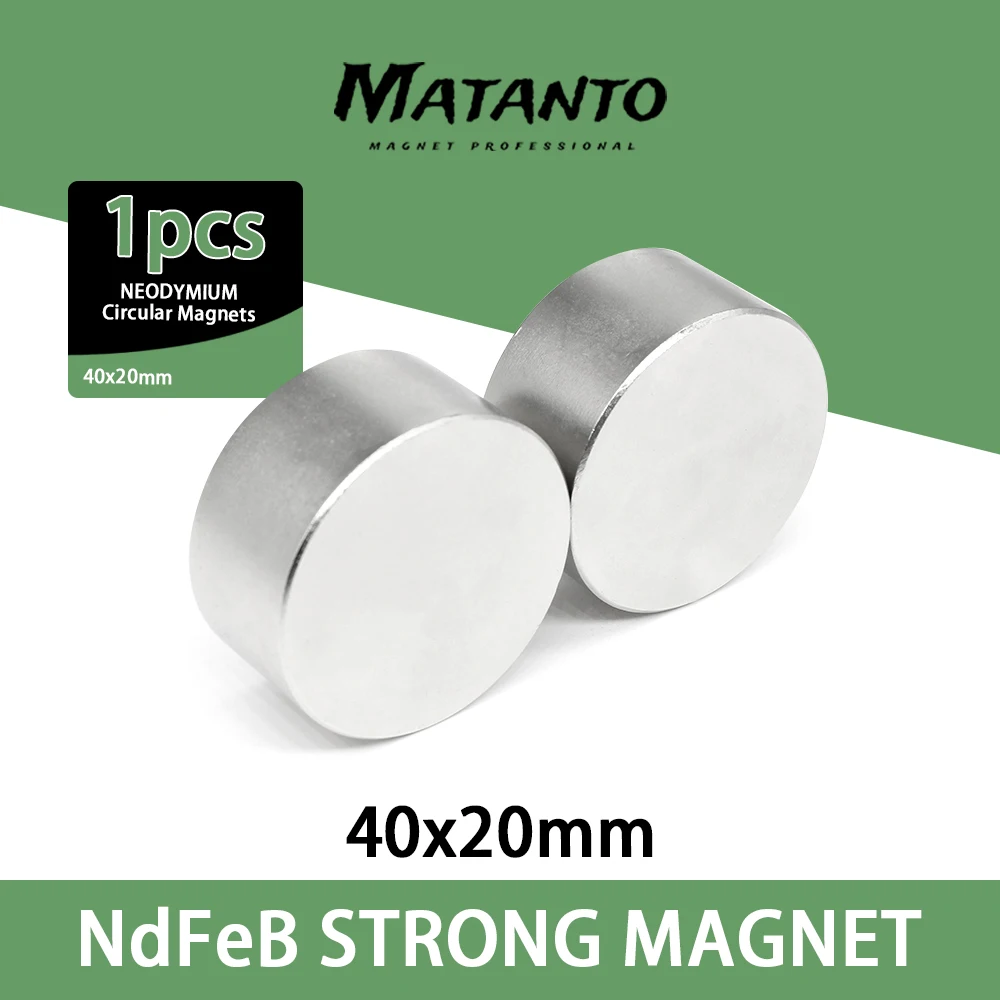 1/2/3PCS Big Magnet Major Diameter  Bulk Round Magnets 40x20mm Neodymium Disc Magnet 40*20 mm circular