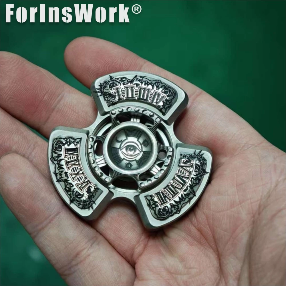 QEDCxGOAT Joint Retrospective (Titanium Carving) Metal Fidget Spinner Stress Toy Cool Gadget Desk Gadgets