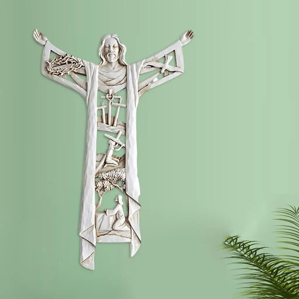 Risen cristo parete croce crocifisso gesù casa figurine scultura decorazioni per la casa