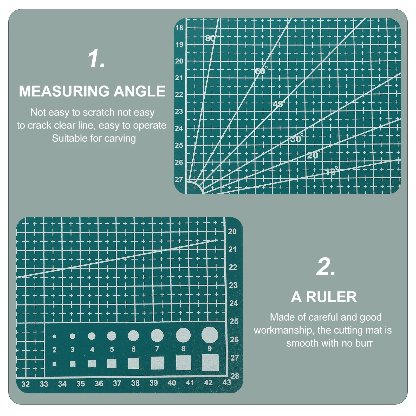 A3 PP Cutting Mat Double-Sided Non-Slip Professional Handcrafts Mat for Engraving Sewing Paper Carving Quilting Scrapbooking