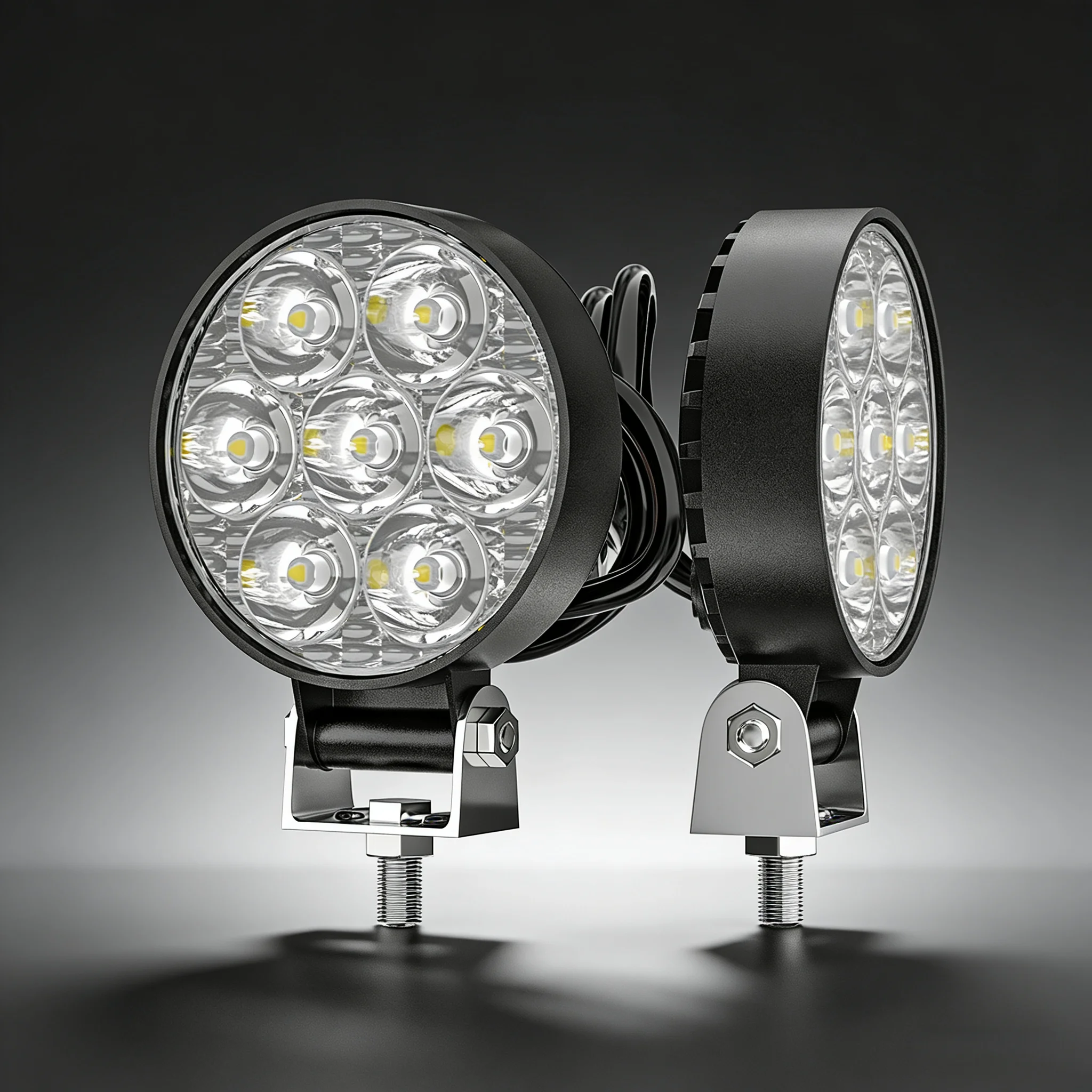 مصباح سيارة مستدير، 4.4 بوصة، ضوء عمل، مناسب لمعظم المركبات، مثالي لسيارات الدفع الرباعي والشاحنات و4x4s وغيرها من المركبات على الطرق الوعرة. #5