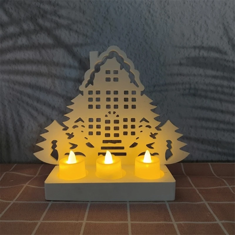 DIYs Castings Molds Candlestick Holder Silicone Handicraft Molds 3D Tree House Tealight Holder Molds Home Decors 40GB