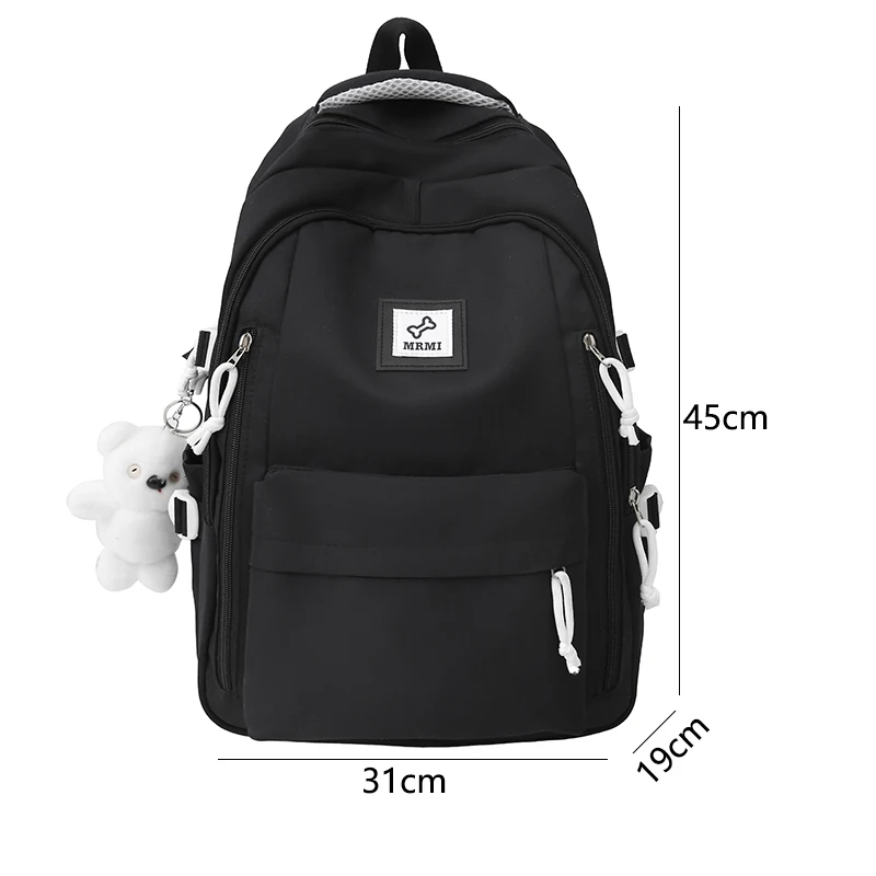 Mochila para mujer, bolso de viaje informal con múltiples bolsillos de Color sólido para mujer, mochila escolar de alta calidad para adolescentes, mochila para libros