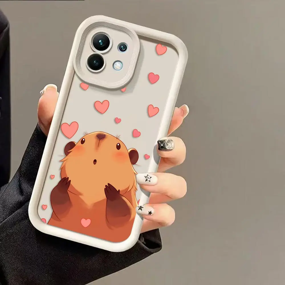Cartoon Capybara Cover Phone Case For Redmi NOTE 17 15 13 14 8 9 9S 10 10S 11 11S 11T 12 12S PRO PLUS DIY Capa Shell Funda