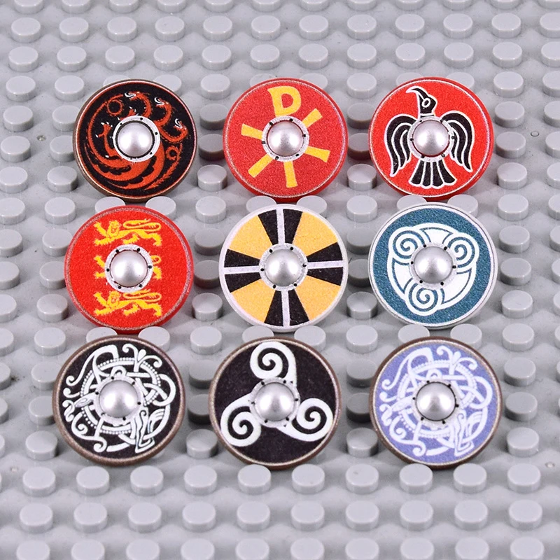 أسلحة القرون الوسطى MOC أرقام اللبنات الجنود اكسسوارات السيوف الرمح أعلام درع المطرقة كاوبوي البنادق الطوب اللعب الهدايا