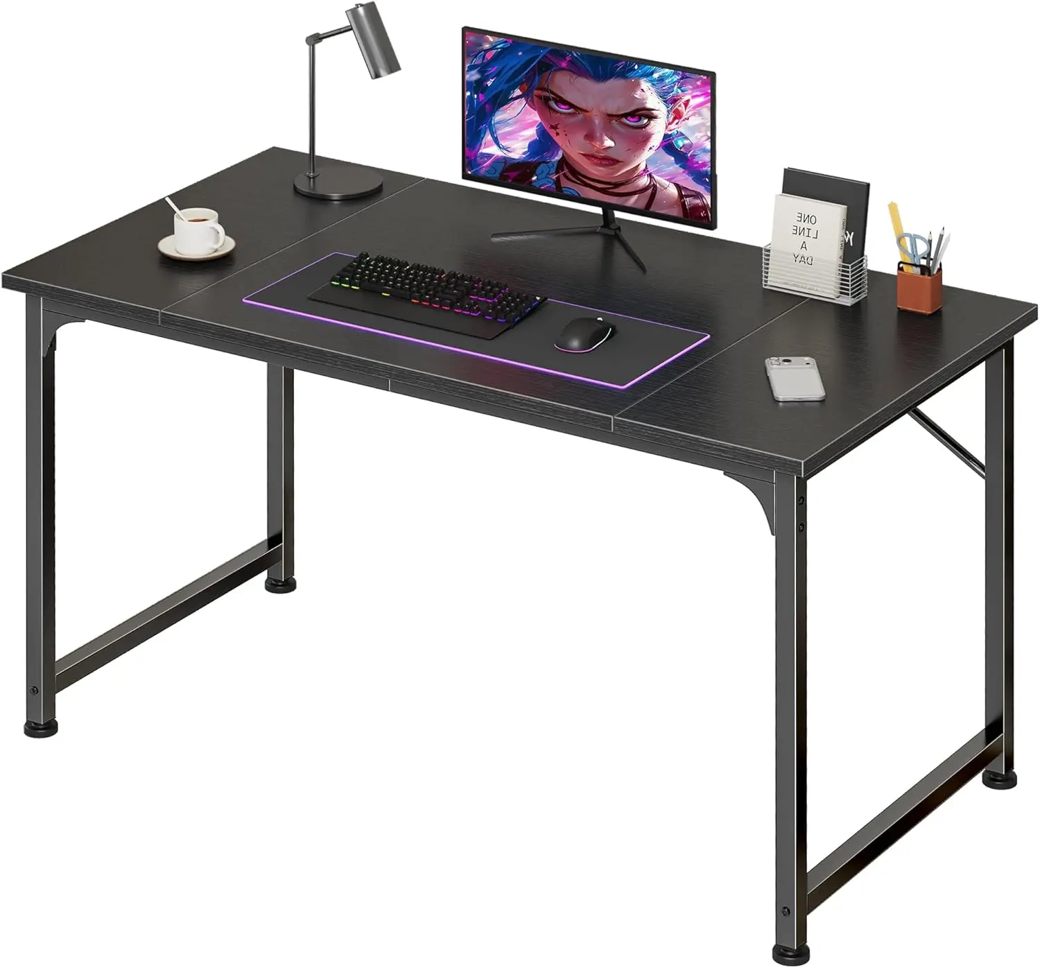 Gaming Desk Wood 4 Inch Basic Function All Seasons Black