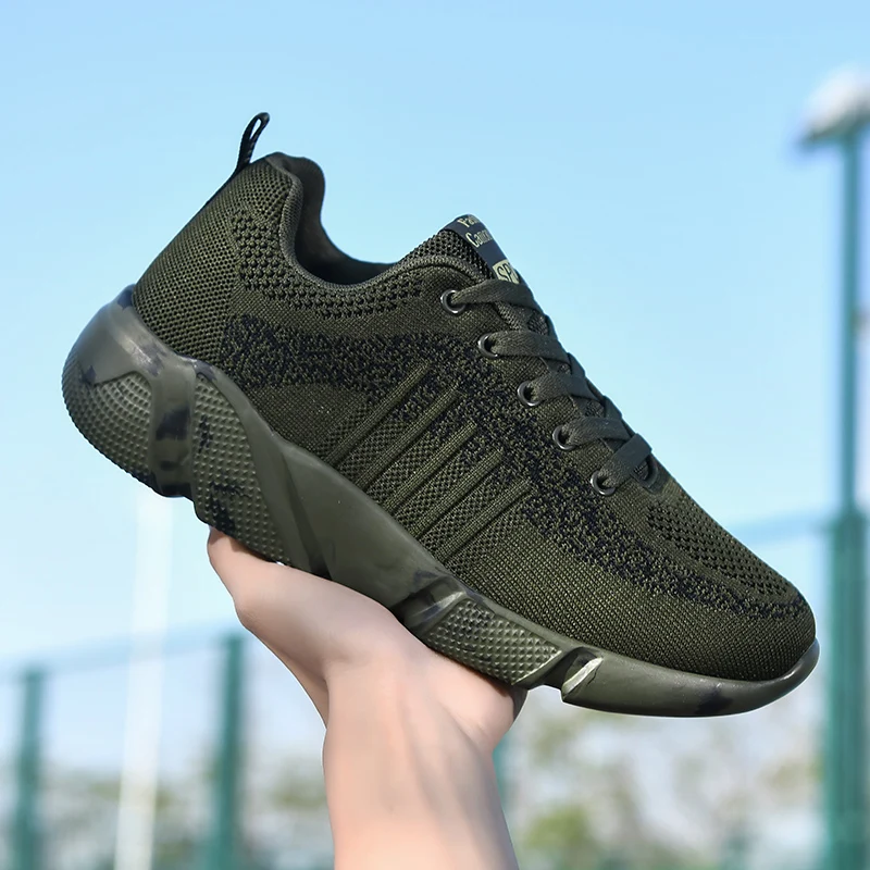 

Вязаные дышащие кроссовки для женщин, камуфляжные модные повседневные спортивные туфли для пар, легкие мужские теннисные кроссовки для ходьбы