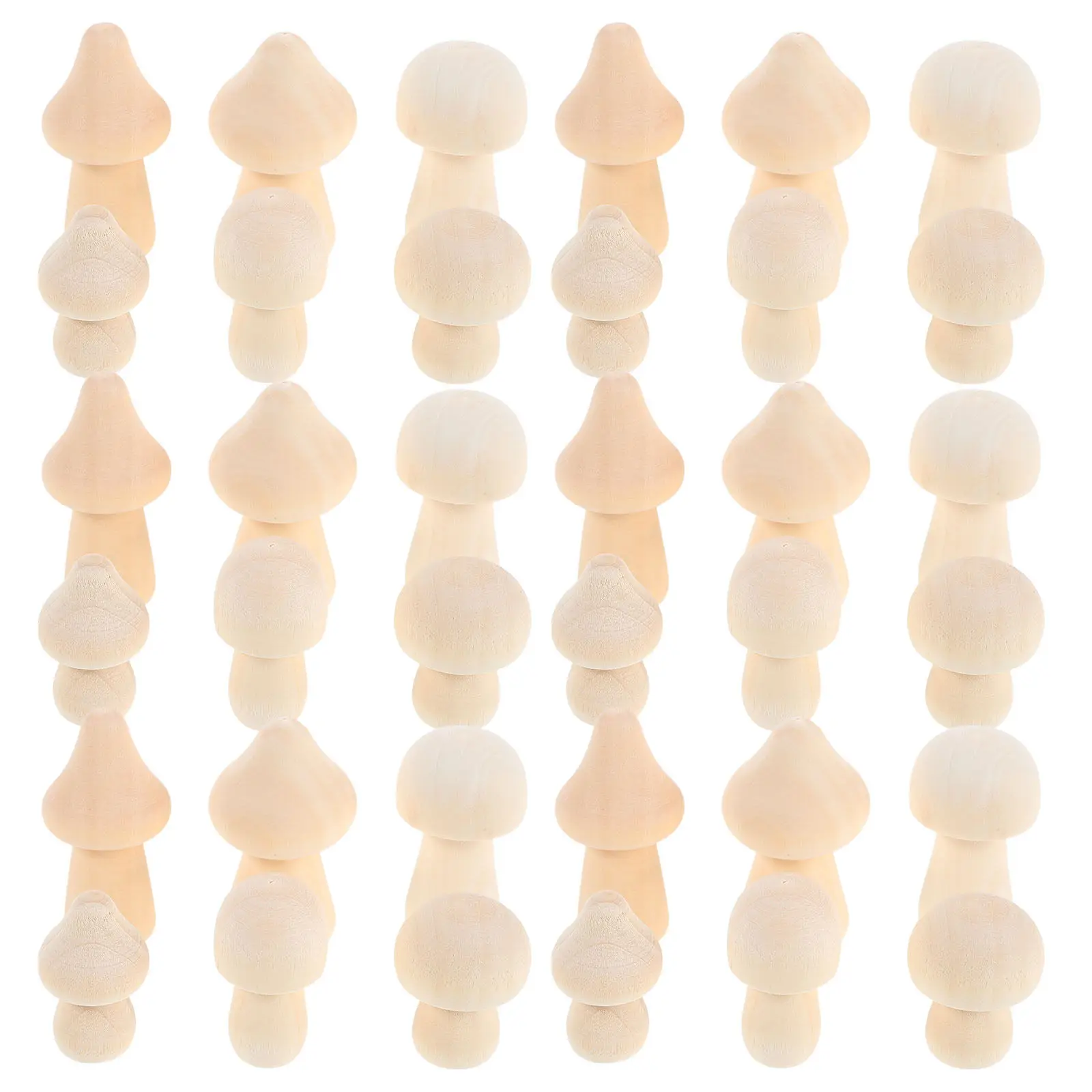 

42Pcs Unfinished Natural Wood Mushroom Decorations DIY Craft Set for Painting Staining Home Office Desk Shelf Table Decor Mini