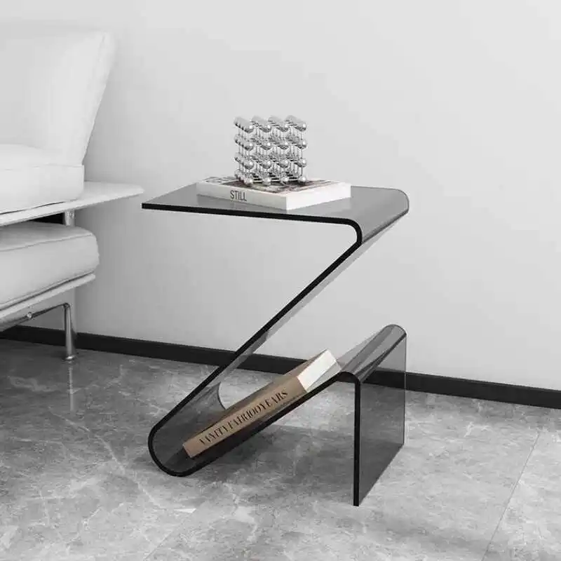 

Living room sofa side table special-shaped designer transparent modern living room corner few simple bedside table