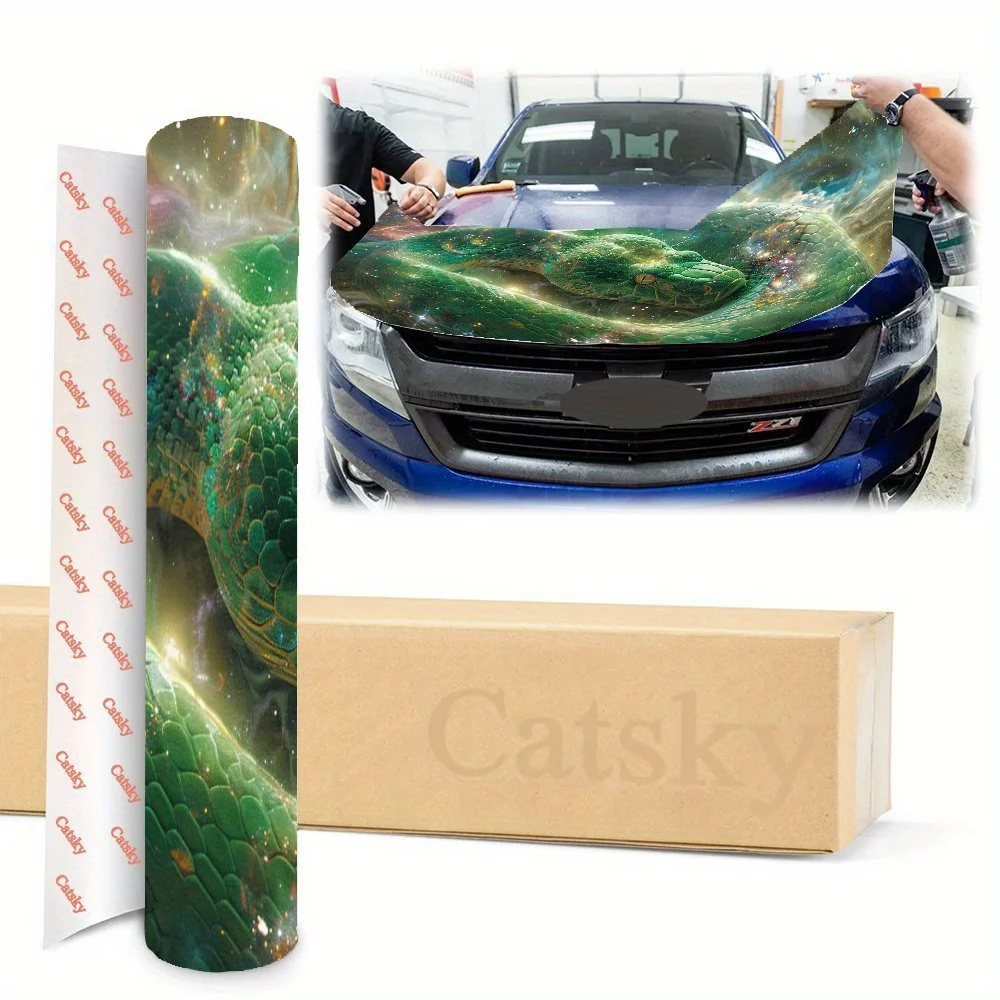 الخيال العلمي الكونية ملحمة الأخضر الأفعى محرك السيارة هود ملصق ، مقاوم للماء ذاتية اللصق سيارة الفينيل يلتف ملصق مائي ، شخصية السيارات Ex #4